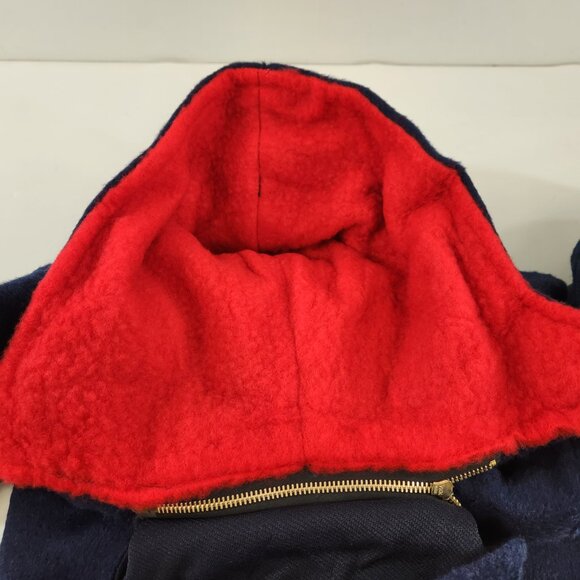 Vintage May May Kids Winter Coat Size 8 Detachable Hood Blue Red - Picture 7 of 11